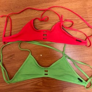 Jolyn Tops, Bright Green and Pink, size Medium